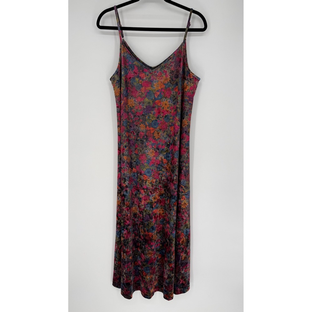 NATURAL LIFE GRACIE VELVET SLIP DRESS MEDIUM NWT VELOUR BOHO FLORAL MAXI